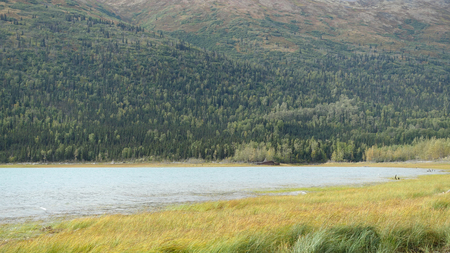 Eklutna Lake in Alaskaの写真素材