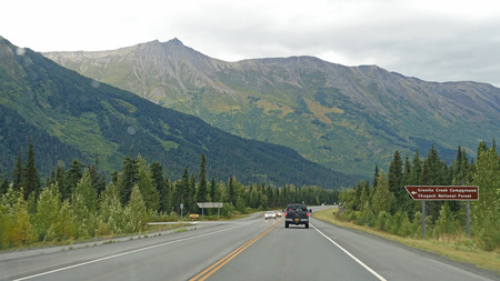 highway view in Alaskaの写真素材