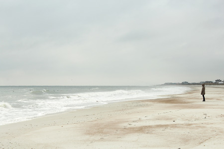 Gloomy winter day at a  beach in Floridaの写真素材