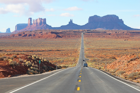 Famous highway in monument valley,の写真素材