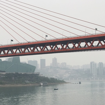 Foggy gloomy day in chongqingの素材