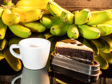 Banana cake with a cream cheese and passionfruit icing.の写真素材