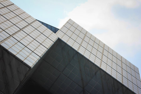 Cube building and blue sky