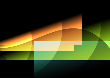 Illustration of an abstract geometric background with multicolored light effects.のイラスト素材