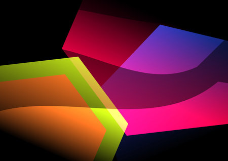 Illustration of an abstract geometric background with multicolored light effects.のイラスト素材