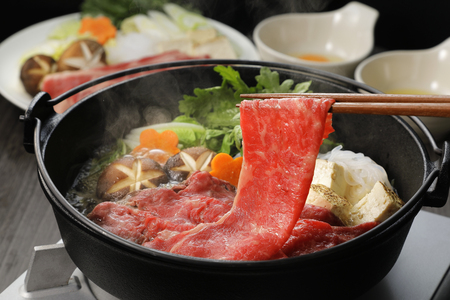 Japanese cuisine Sukiyakiの写真素材