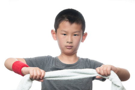 The boy and movementの写真素材