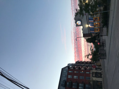 sky in townの写真素材