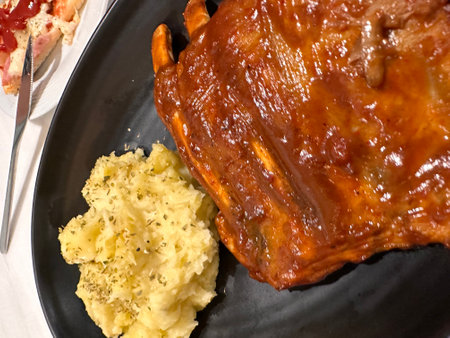 steak and mashed potatoesの写真素材