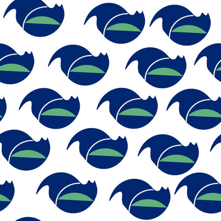 Abstract contrasting dynamic composition of flat bright elements of blue, green and white on a light...