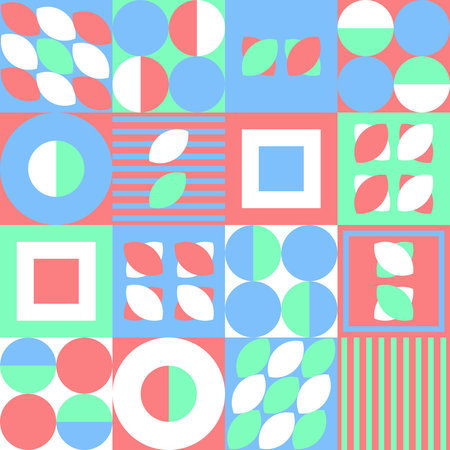 Geometric pattern of green, red, white and green abstract elements for cover, wallpaper, fabric,...