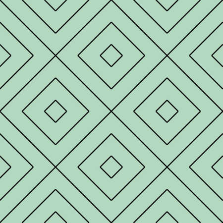 Seamless geometric pattern of rhombuses on a green background for textile.のイラスト素材