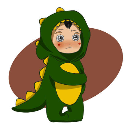 Young guy in anime style illustration vectorのイラスト素材