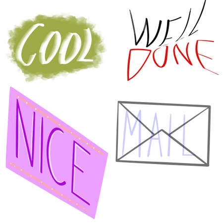 Abstract text for banners and text well done, mail, nice, coolのイラスト素材