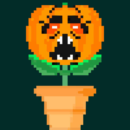 Jack olantern Halloween flower. Have a scary Halloween screaming loudのイラスト素材