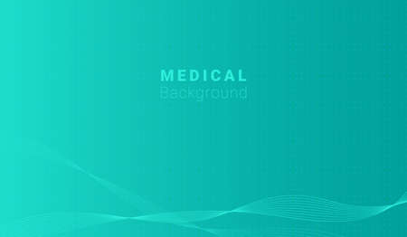 inscription medical background on a green abstract background with wavesのイラスト素材