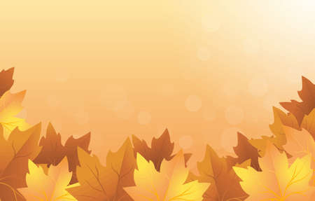 orange autumn background with leaves near the bottom vectorのイラスト素材