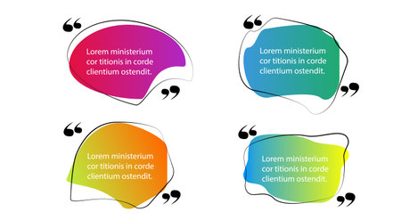 curve shape quotes template four colors illustrationのイラスト素材