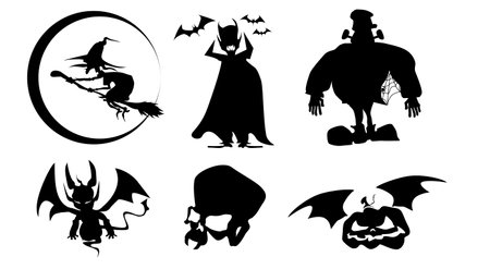 Vector Illustration black and white vector for halloweenのイラスト素材