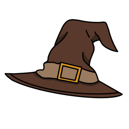 Vector cartoon halloween witch hat illustration on backgroundのイラスト素材