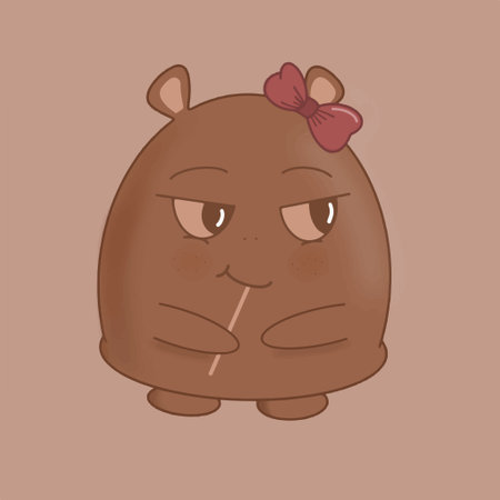 Cute Halloween Day Monster Eats Candy Illustrationのイラスト素材