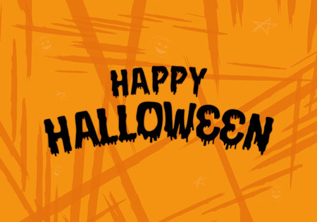 happy halloween greeting card with scars illustrationのイラスト素材