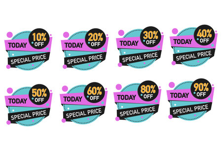 today special price set of bright banners vector