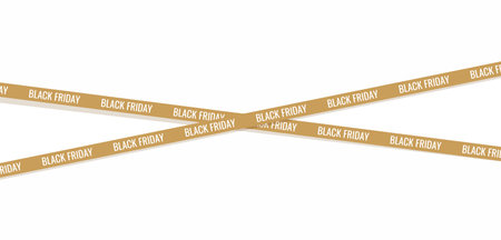 repeating texts black friday on a gold tone ribbonのイラスト素材