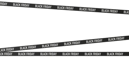 repeating white text black friday on black tapeのイラスト素材