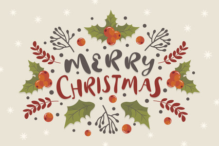 Hand drawn christmas background with christmas wallpaper merry christmasのイラスト素材