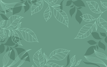 floral motif graceful twigs with leaves vectorのイラスト素材