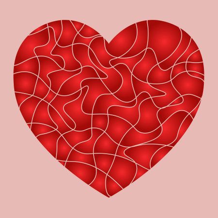 saint valentines day picture of big love heart with red gradientのイラスト素材