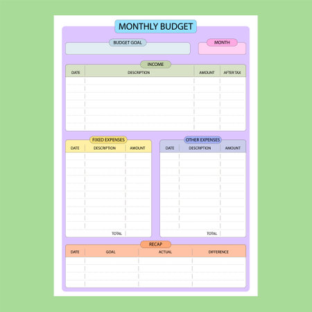 monthly budget planner made in flat design in vectorのイラスト素材