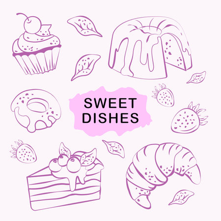 sweet food vector illustration cake strawberry pie