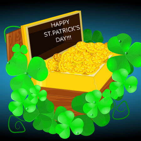 Big chest of gold for st. patricks holidayのイラスト素材