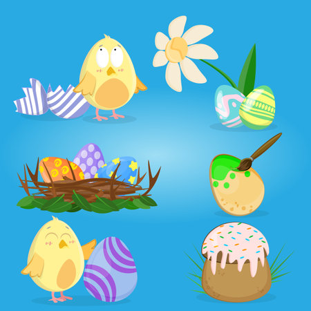 cute pictures for easter celebration in iluustrationのイラスト素材