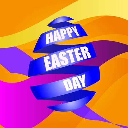 Ribbon egg for easter celebration in illustrationのイラスト素材