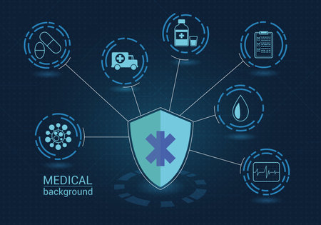 medical background with therapy elements and health careのイラスト素材