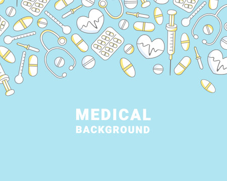 medical background with elements of traditional medicine arranged on topのイラスト素材