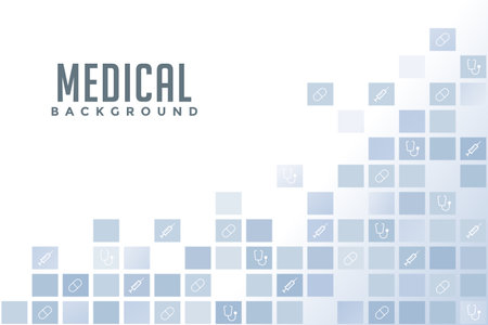gray background medicine squares geometry in vector and illustrationのイラスト素材