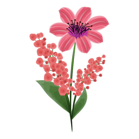 image of abstract pink flower in vectorのイラスト素材