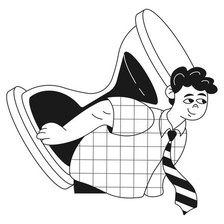 Digital business illustration of a time manager guyのイラスト素材