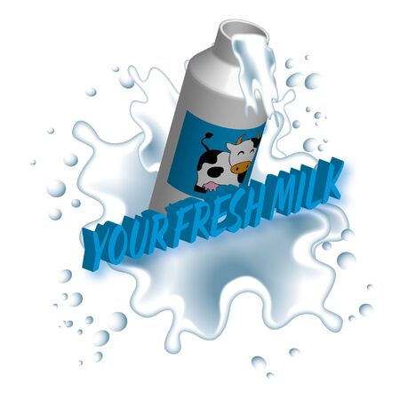 Fresh milk with text illustrationのイラスト素材
