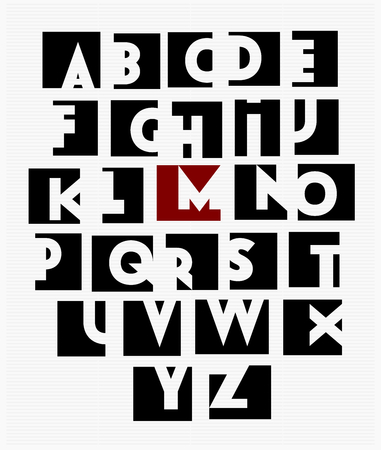 BoldInitials, a vector sans serif font, all caps, both for print and webのイラスト素材