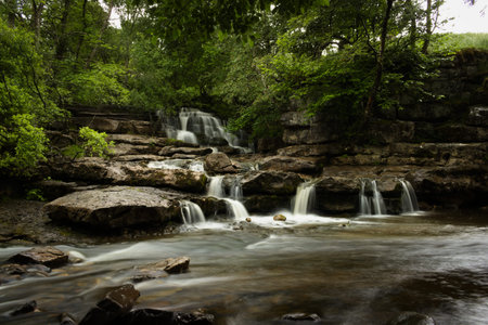 Waterfall on the River Swale in the village of Keld North Yorkshire