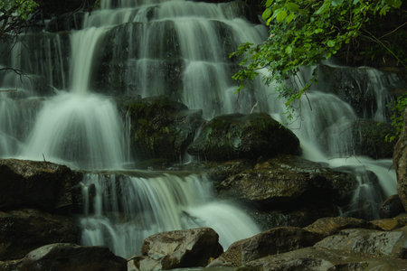 Waterfall on the River Swale in the village of Keld North Yorkshire