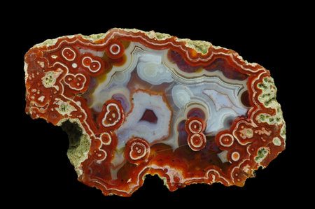 Agate stone, cut and polished. Origin: Atlas mountain, Morocco.