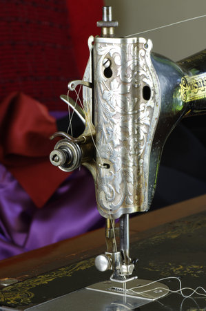 Singer sewing machine, serial number Y-5203193. Manufactured in 1927 by Singer factory in Clydebank, Scotland.のeditorial素材
