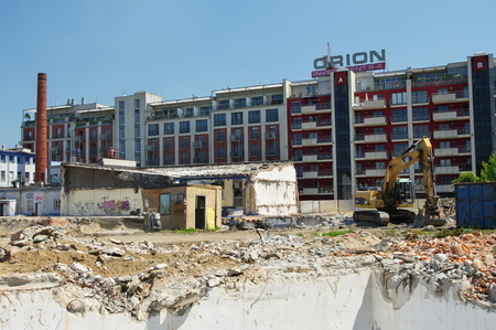 Krakow, Poland - May 24, 2016, Podgorze district, Przemyslowa street. Modernization and expansion of the old industrial area.のeditorial素材