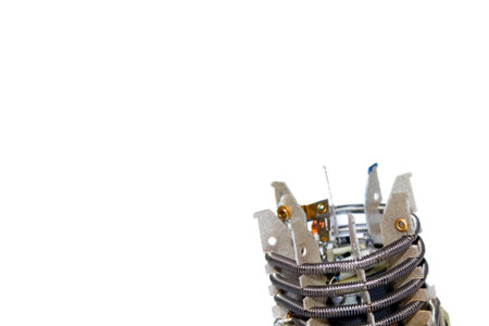 Part of machine on white backgroundの写真素材